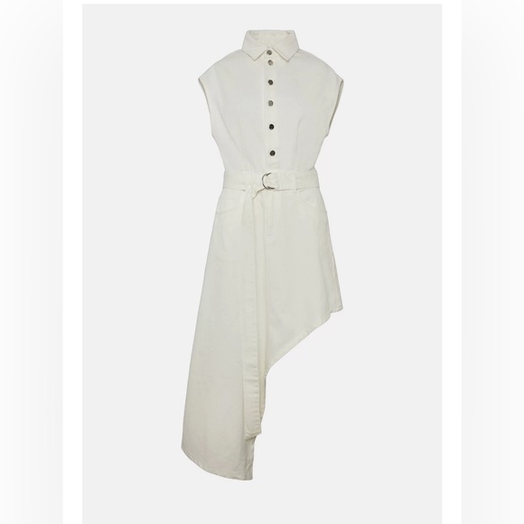 NWT Karen Millen Asymmetrical denim white dress - Picture 3 of 13